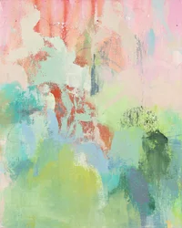 Abstrakt komposition, Organic series, 2022 (blandteknik på duk)
