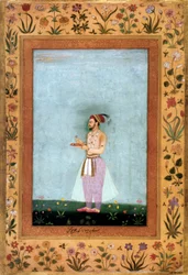Mughalprinsen Dara Shokuh med en bricka med juveler, ca 1640 (miniatyr)