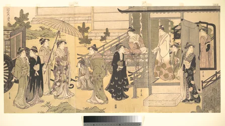 En förklädd scen ur Berättelsen om Genji (Fūryū Yatsushi Genji), kapitel 33, ”Blåregnsblad (Fuji no uraba)”