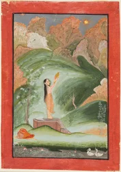 Dyrkan av solen Surya Puja, ca. 1810.