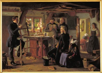 Mormoner på besök hos en lantsnickare
