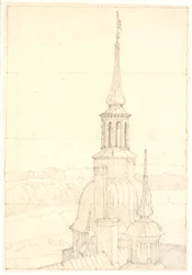 Ett av de två små tornen på Frederiksborg.