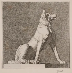 En sittande hund efter en antik skulptur på Charlottenborg