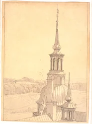 Ett av de små tornen på Frederiksborgs slott