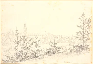 St Knuds kyrka i Odense sedd från munkmossa