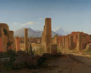 Forum i Pompeji med Vesuvius i bakgrunden. 1841