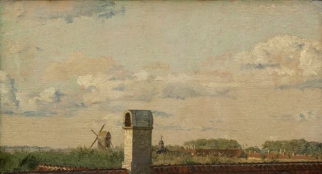 Utsikt från ett fönster i Toldbodvej mot Citadellet, ca 1833 (olja på papper nedlagd på duk)