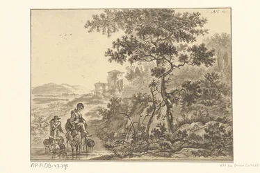 Italienskt landskap med en herde
