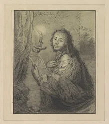 Porträtt av Godfried Schalcken vid levande ljus