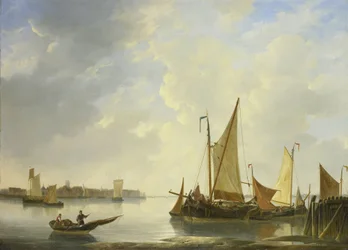 Vy över Dordrecht sett från Papendrecht