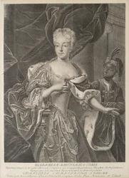 Porträtt av prinsessan Charlotte av Brunswick-Wolfenbüttel 1694-1715, hustru till Tsarevich Alexei Petro