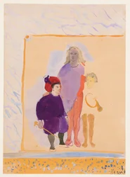 Tre tecken (gouache på papper)