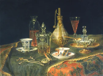 Bohemiska glas, koppar och en klocka