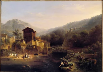 Bergslandskap Målning av Christian Brune (1793-1849) 1834 Orleans, Museum of Fine Arts