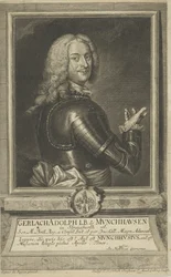 Porträtt av Gerlach Adolph von Munchausen 1688-1770, 1738.