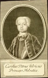 Porträtt av hertig Karl Peter Ulrich av Holstein-Gottorp 1728-1762, 1734.
