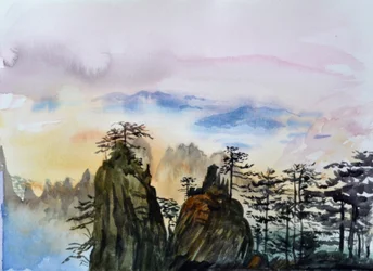 Drivande moln, 2015 (akvarell på papper)