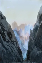 Flaming Mountain, 2015 (akvarell på papper)