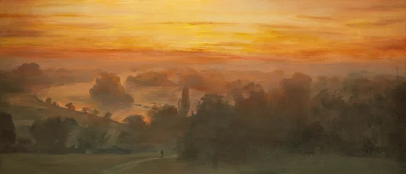 Orange himmel - Themsen från Richmond Hill, solnedgång, 2012 (olja på duk)