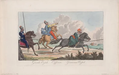 Livgardets kosack, officer och kosack