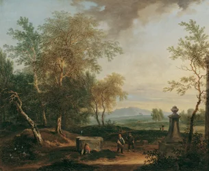 Landskap med en piedestal