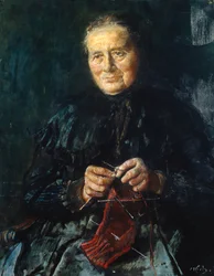 Stickande hustru (målning)