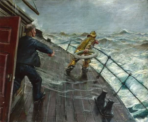 Man överbord (olja på duk)