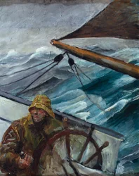 Kompis vid rodret (olja på duk)