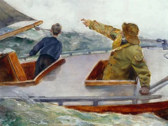 På fören, ca 1890 (olja på duk)