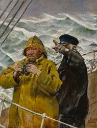 På klockan (olja på duk)