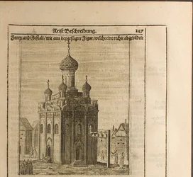 Katedralen i Moskva Kreml Illustration från resor till den store hertigen av Muscovy och släkten