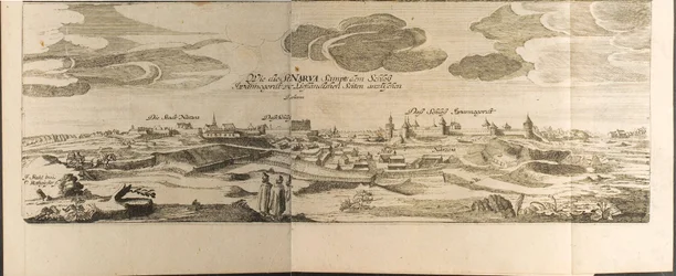 Narva Illustration från resor till den store hertigen av Muscovy och kungen av Persien av Adam Olear