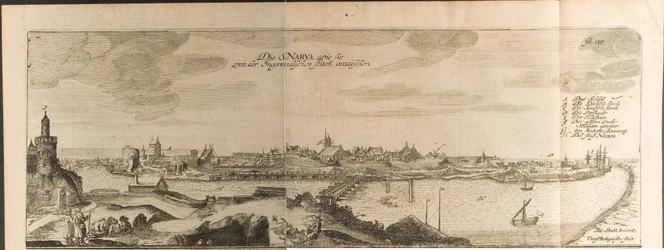 Narva Illustration från resor till den store hertigen av Muscovy och kungen av Persien av Adam Olear