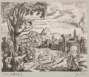 Illustration till Adam Olearius, "Persian Rosenthal av en genial poet Schich Saadi […]", Schleswig 1660