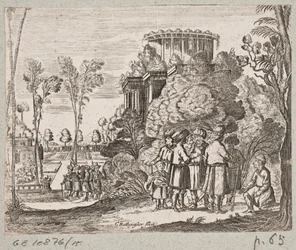 Illustration till Adam Olearius, "Persian Rosenthal av en genial poet Schich Saadi […]", Schleswig 1660