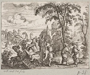 Illustration till Adam Olearius, "Persian Rosenthal av en genial poet Schich Saadi […]", Schleswig 1660