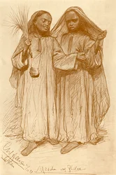 Flickor i Philae, Egypten, 1898.