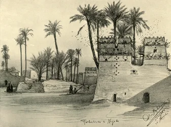 Hus i Nagada, Egypten, 1898.