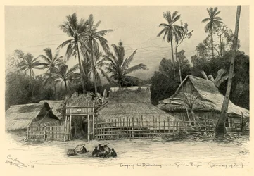 Kampong nära Jomblang, Semarang, Java, 1898.