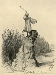 Man som skrämmer fåglar, Thebe, Egypten, 1898.