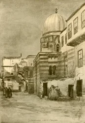 Moskén, Kairo, Egypten, 1898.