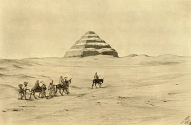 Pyramid of Djoser i Saqqara, nära Kairo, Egypten, 1898.