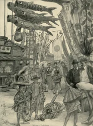 Gatubild, Yokohama, Japan, 1898.