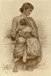 Ung mor, Kandy, Ceylon, 1898.