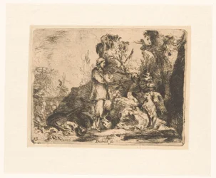 Ett glatt sällskap i en lummig trädgård