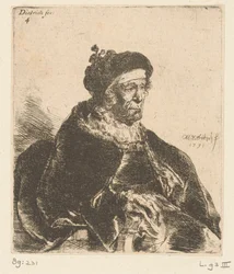 Sitter gammal kvinna