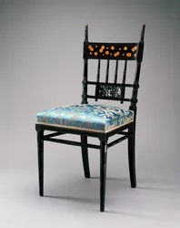 Side Chair, Herter Brothers Company, ca 1876-79 (körsbär, förgylld och klädsel)