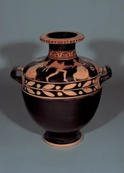 Attic rödfigur hydria föreställande Boreas förföljer Oreithia, 440-430 f.Kr. (lera)