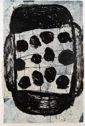 Particle Bounce, 2020 (svartvitt tryck, collage  färg på papper)