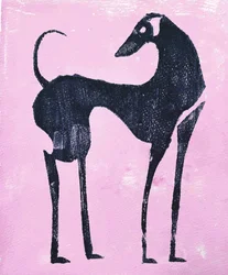 Abstrakt rosa greyhound
